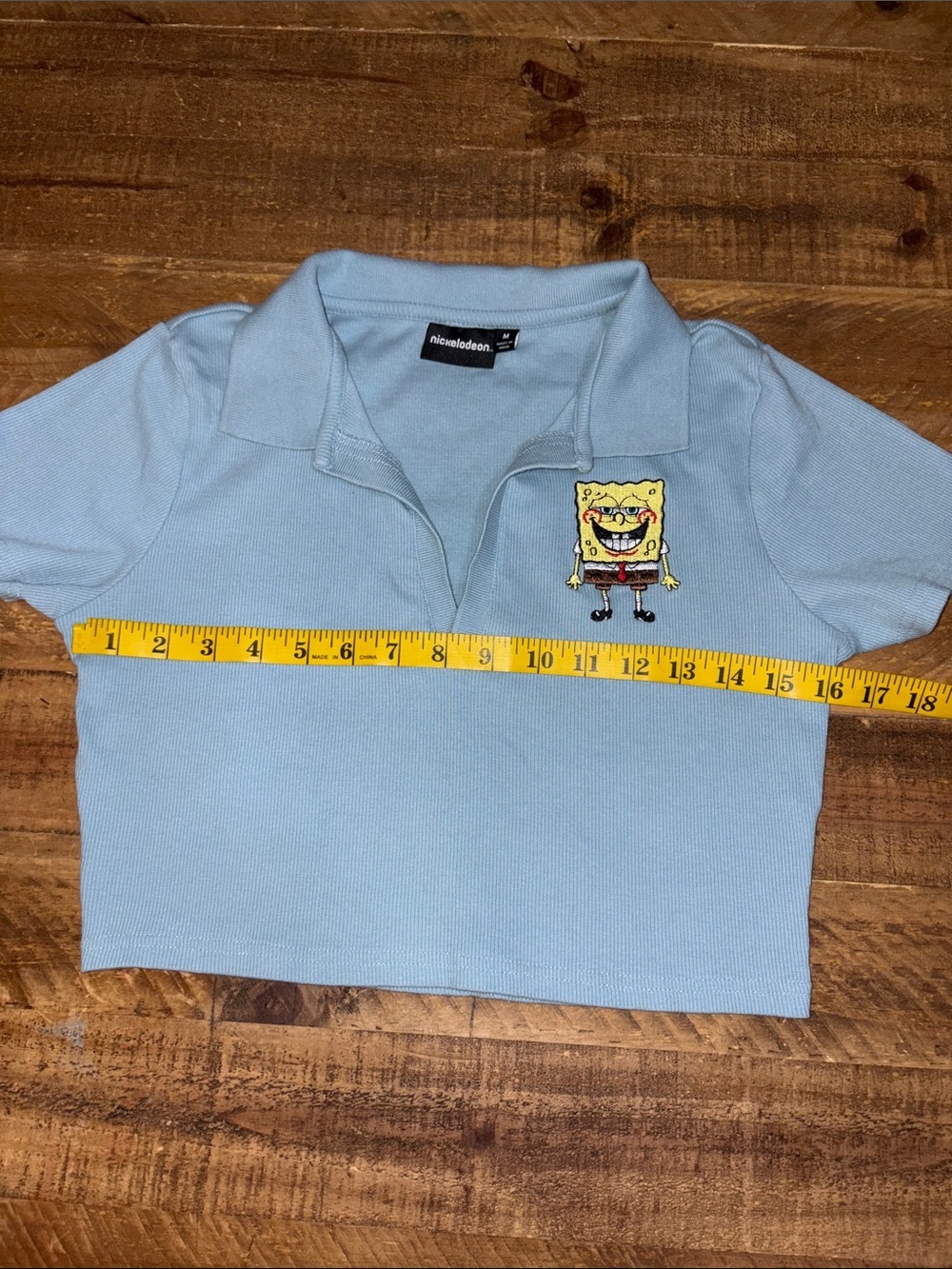 Nickelodeon Ribbed Polo 🍍 SpongeBob 🧽 Crop Top - Picture 4 of 6